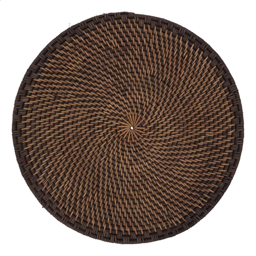 NEW SARO LIFESTYLE woven rattan placemat round - set of 4 in brown